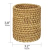 JANKOW Wicker Rattan Pencil Holder, Cylindrical Desk Organizer Cup, Natural