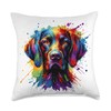 Colorful Splash Art German Shorthaired Pointer Dog GSP Throw Pillow