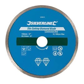 Silverline 571499 Tile Cutting Diamond Blade 110 x 22.23 mm Continuous Rim