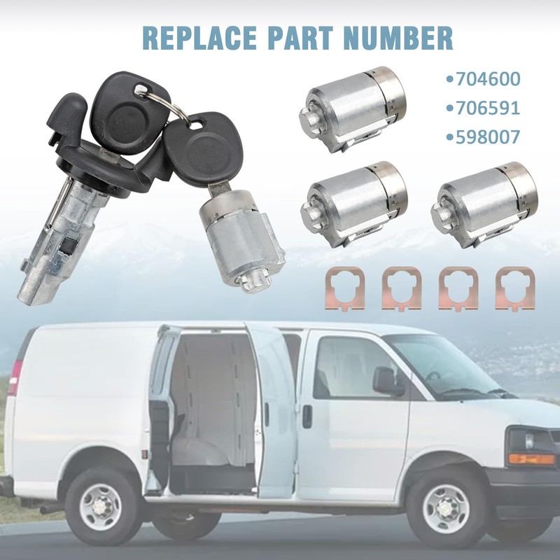 Ignition Switch Lock Cylinder With 4 Door Lock Cylinder Compatible