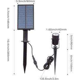 T-SUN LED Landscape Solar Spotlights, Waterproof Outdoor Solar Lights Auto ON/Off Solar Wall Lights for Garden, Driveway, Pathway, Pool Area(Warm White)