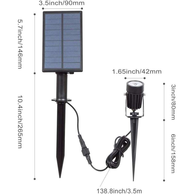 T-SUN LED Landscape Solar Spotlights, Waterproof Outdoor Solar Lights Auto