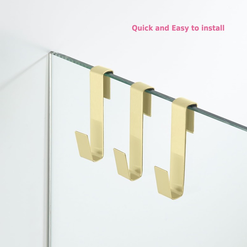 Shower Door Hooks,Towel Hook, Over Glass Door Hook for Bathroom,