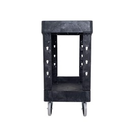 550lb Capacity Heavy Duty Plastic Utility Cart 34-1/2" L x 16-3/4" W with Handle 2 Shelves Pake Handling Tools