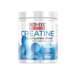 Medi-Evil Nutrition Creatine Monohydrate Powder 400g, Blue Bubblegum Flavour, Micronised for Easy Mixing, Improve Strength and Physical Performance