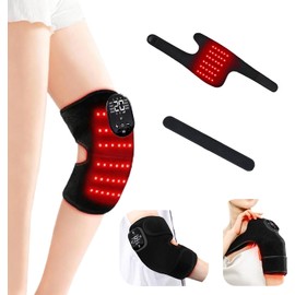 Cinturón de Rodilla WARMFORWEL con 72 LED de Luz Roja e Infrarroja, Calor y Vibración, Almohadilla Inalámbrica Portátil de 660 nm y 850 nm para Confort Muscular, 3 Niveles de Calor, 8 Modos de Masaje