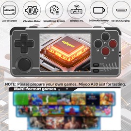 Miyoo A30 Handheld Game Console 2.8-inch 640*480 IPS Screen 2600mAh Compatible with WiFi Multiplayer Portable Case Light Gray