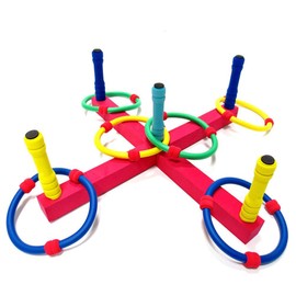 Ring Toss Yard Game Set Outdoor Indoor Ring Toss Game with Soft Rings for Kids Fun Family Friends Backyard Game Set