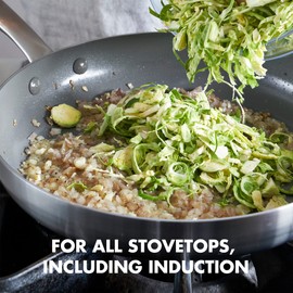 GreenPan Chatham Tri-Ply Stainless Steel Healthy Ceramic Nonstick 11" Wok Pan, PFAS-Free, Multi Clad, Induction, Dishwasher Safe, Oven Safe, Silver