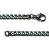 Black Titanium 4MM Curb Chain Link Necklace 20"