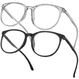 Aomig Aomig Blue Light Blocking Glasses, 2PC Blaulichtfilter Brille Gaming, Lesebrillen Sehhilfe Augenoptik Brille, Bildschirmbrille Unisex Schützt Die Augen und Lindert Müdigkeit (Schwarz/Grau)