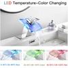 Bathroom Sink Faucet Waterfall Glass Spout LED Light 3 Colors