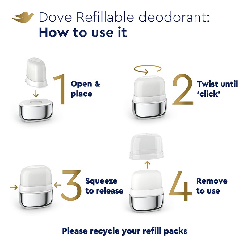 Dove Refillable Deodorant Refill Kit Deodorant For Women Coconut &