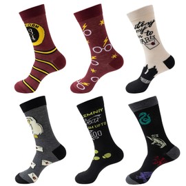 Halbur Ha-rry Socks, Colourful Funny Socks, 6 Pairs Warm Cotton Men's and Women's Socks 35-42 with Magic Owl 9 3 4 Platform, HP-New