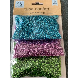 Adhesive Wwod Shapes CONFETTI BLUE BRIGHT PINK, GREEN, CONFETTI 3 BAGS