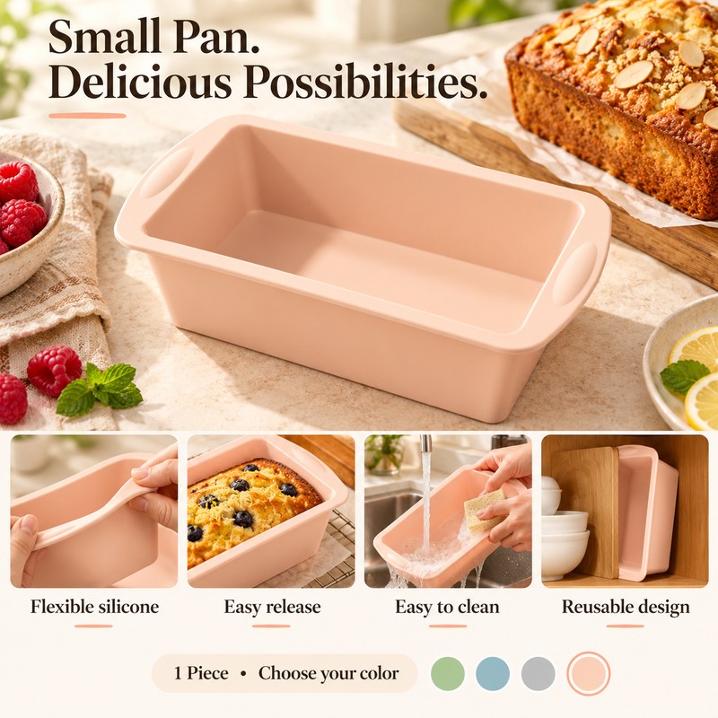 Silicone Baking Molds NonStick Rectangle Cake Pans Mini Loaf Pan