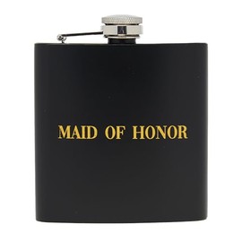 Funky Junque Wedding Party Hidden Flask for Women | Bridesmaid Proposal Gifts & Bachelorette Party Accessories | Gift for Bride – Maid of Honor (Black/Gold)