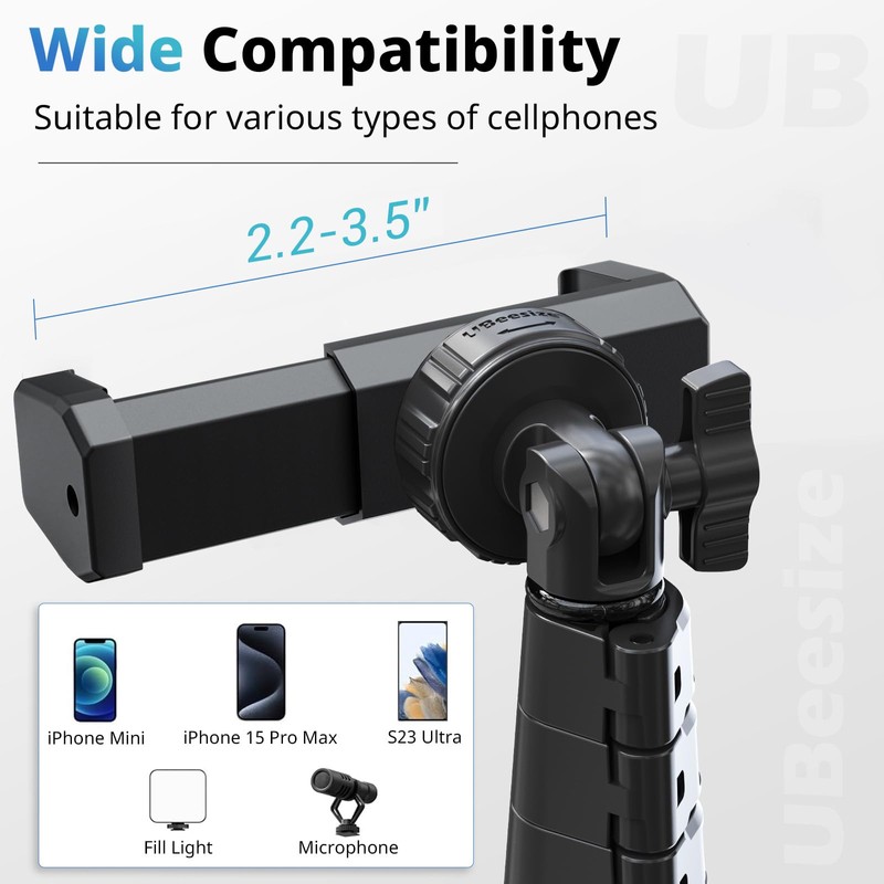 UBeesize 88’’ Flexible Phone Tripod with 14.95’’ Gooseneck, Remote and