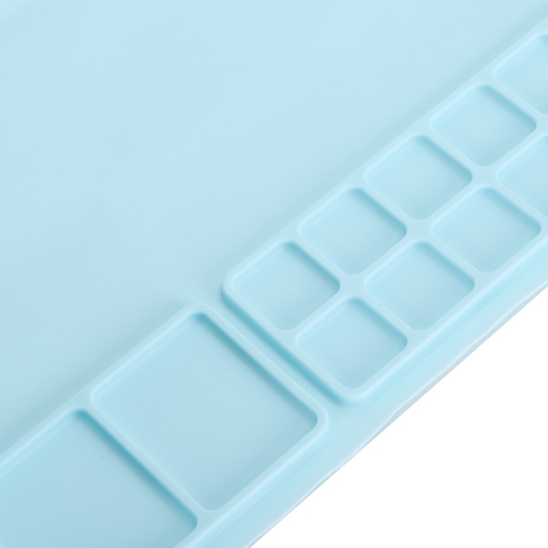 Silicone Painting Mat with Water Cup Washable Protruding Scale Line