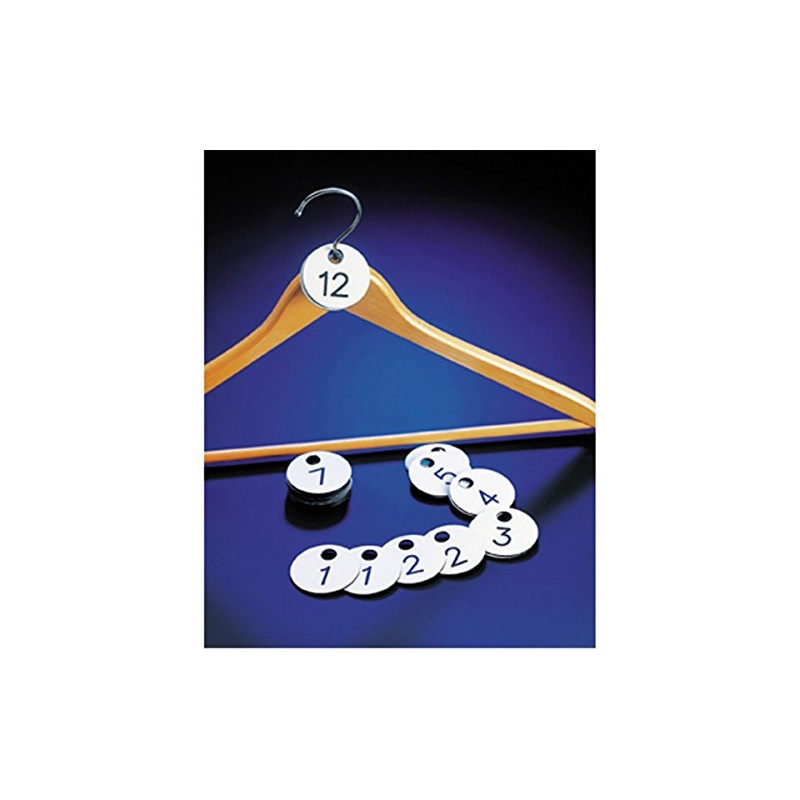 Wardrobe Numbers, Double 1-100 Diameter 4.5 cm White PVC -