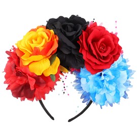 Kichvoe Flower Crown Headband Floral Garland Headpiece for Parties Weddings Festivals Elegant Hair Accessories Tropical Flowers for Family Photos Maternity Shoots