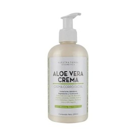Nuestra Tierra Cosmética Crema de Aloe Vera, Hidratante y Calmante, para Todo Tipo de Piel, 250ml