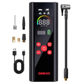 GOOLOO AP150 PRO Tire Inflator Portable Air Compressor, Upgraded UI Color LED Screen & 4X Faster Car Tire Air Pump with Tire Pressure Gauge, 12V Electric Tire Pump with Auto Shut-off for Car,Bike,Ball