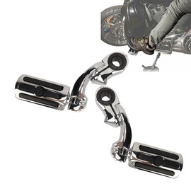 2 Piece Motorcycle Highway Footrests for Davidson, Adjustable, Comfortable Footrest with Mounting Clamps, Highway Motor Guard Bar, Highway Footrest Pedal Assembly Kit (Short