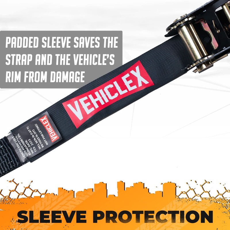 Lasso Tie Downs with Flat Hook - Vehiclex 4 Pack