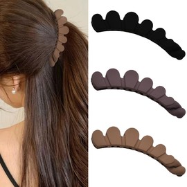 Hair Banana Clips for Women Girl Hair Clincher Comb Banana Hair Clips for Thick Hair Ponytail Holder Clip for Fine Hair Banana Clip French Barrette Clips for Girls Christmas Hair Accessories 3 Pcs