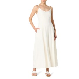 The Drop Women’s Luna Scoop Neck Linen Maxi Dress, Ivory, M