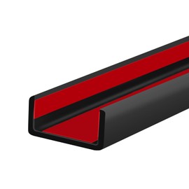 Rubber Edge Trim, Self Adhesive U Channel Edge Trim, Big Size U Shaped Trim, Edge Banding for Plywood, Woods, Shelf, Cabinet, Countertop, Size 3/4", Length 20Ft, Black