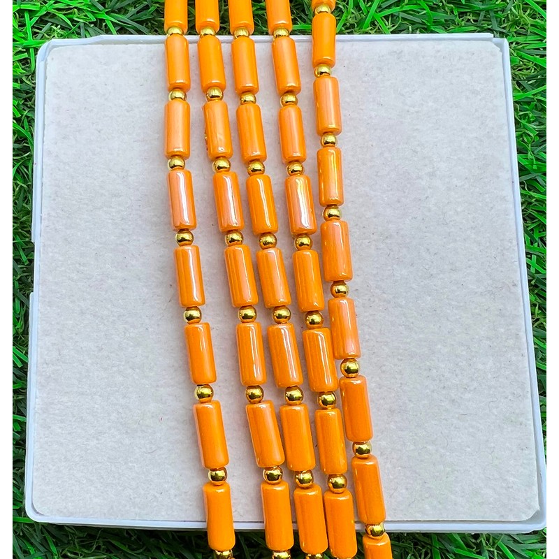 1 Strand Orange Italian Coral 18 Pieces Approx Beads Size
