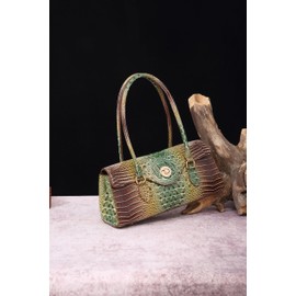 Makcr Joacbv Leather Crocodile Pattern Top Handle Handbag for Women High-value Satchel Tote Purse for Ladies