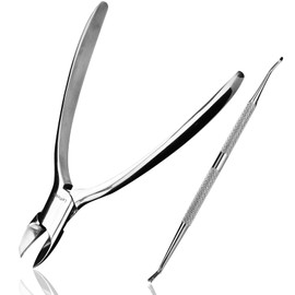 Heavy Duty Podiatrist Toenail Clippers for Thick and Ingrown Nails, Toe Nail Clippers for Men Women Seniors, Stainless Steel 2PCS