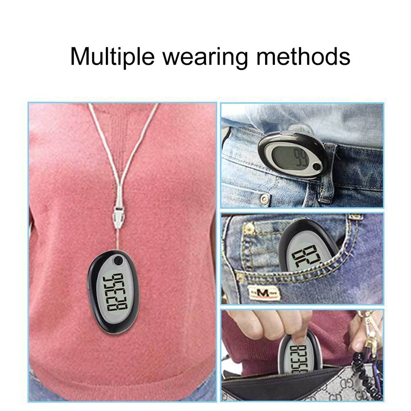 3D Sensor Pedometer Step Counting Device Clip-on Pedometer with Detachable