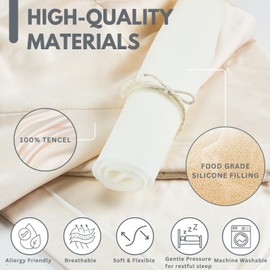 PROMEED Skin-Like Tencel Comforter with Silicone Filling - Machine Washable Quilts with Gentle Pressure, All-Season Breathable Comforter (Grey, Queen-87 x91)