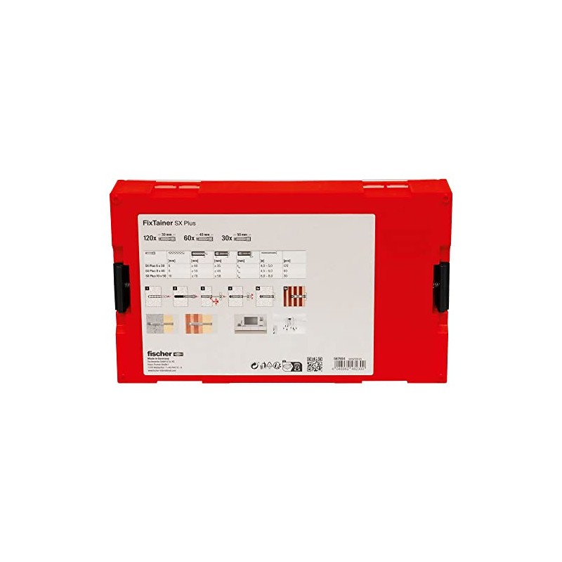 fischer FixTainer SX-Plus Dowel Box, Dowel Set with 210 Dowels