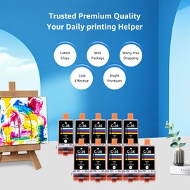 Yongairuink CLI-36 Tri-Colour Ink Cartridges Replacement for CAN PGI 35 CLI 36 PGI35 CLI36 for CAN IP100 IP110 IP110WB IP100WB Mini260 Mini320 TR150 TR160 (10 Pack CL36)