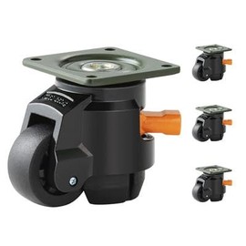 Happybuy Leveling Casters,Set of 4, 1100 lbs Total Load Capacity, 2 inches, Heavy Duty with Upgraded Handle Design, 360 Degree Swivel Caster Wheels, Adjustable Casters with Feet for Workbench, Machine