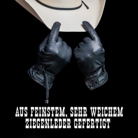 APPALERO - Western Riding Gloves Made of 100% Goat Leather - Leather Gloves for Men and Women Available in Various Sizes & Colours - Robust & Smooth Leather Riding Gloves, black