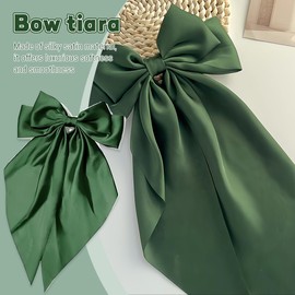 ZEPIQOR Pack of 2 hair bows, hair bows, hair bow clips, hair clips - hair clips with large bow, plain hair pin with bow, hair clips, accessories for girls and women