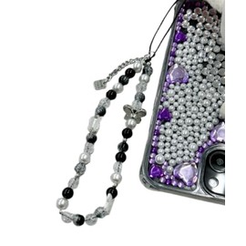 WEGO Bead Strap Keychain Accessory Smartphone Strap Smartphone Goods Gift Present for Women, pattern 3