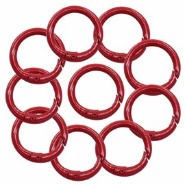 Kemcatui 40Pcs Red Spring O Rings, 1 Inch Trigger Spring Key Ring Snap Clips, Small Round Carabiner Rings for Keychains Buckle, Purse, Handbag