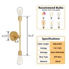 FadimiKoo 2-Light Golden Bathroom Wall Sconces Lighting, Modern Vanity Light