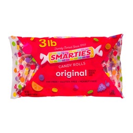 Smarties Candy Bulk Rolls Original Flavor - Gluten & Vegan Free - Classic Sweetness From Family Owned Company Since 1949, Peanut Free & Dairy Free - Perfect Halloween Candy - 180 count, 3 lb Bag