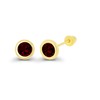 Solid 14K Yellow Gold 4mm Round Natural Garnet January Birthstone