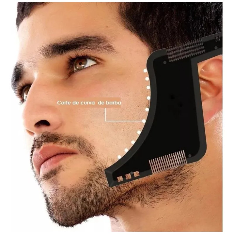 Set De 2 Plantillas Para Barba Peine Herramienta Moldeado