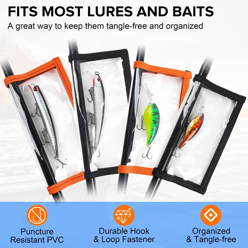 OROOTL Fishing Lure Wraps, 10 Packs Fishing Hook Covers Durable