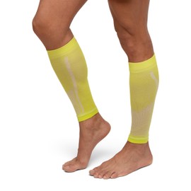 DANISH ENDURANCE Compression Leg Cover, Calf Support, 0.8 - 1.0 inches (21 - 26 mm), Breathable, Eliminates Swelling, Promotes Blood Circulation, Men's, Women's, neon yellow